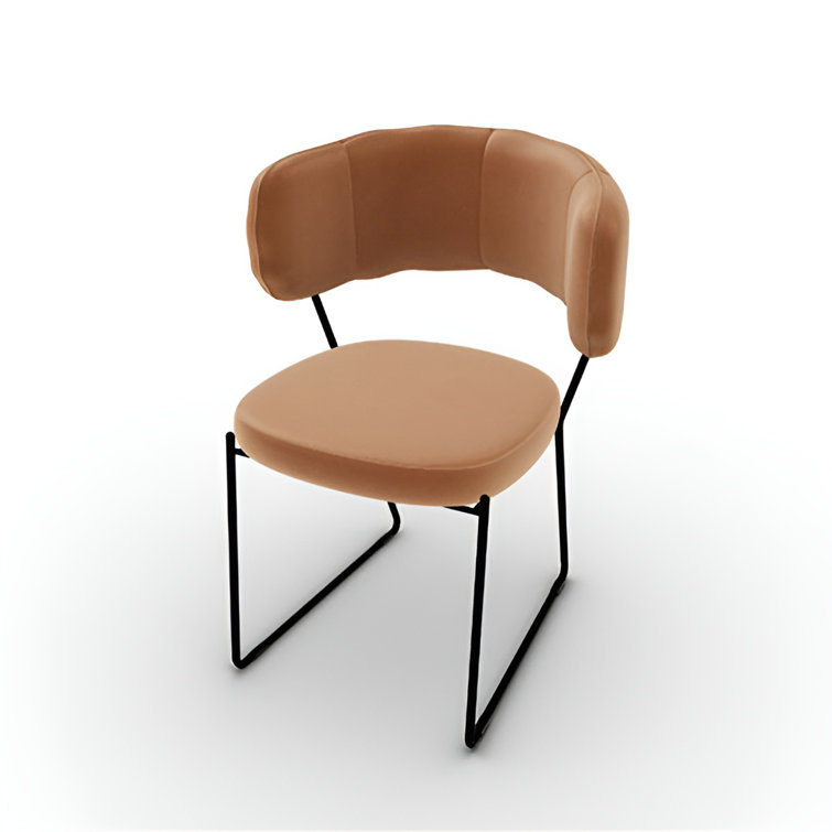 Calligaris Quadrotta Upholstered Chair with Metal Frame and Plush Back